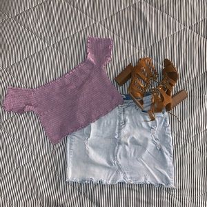 Light Wash Jean Skirt